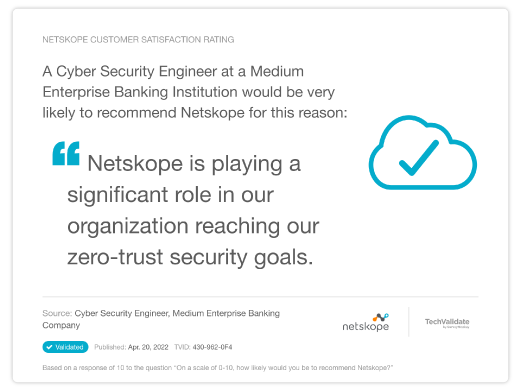 TechValidate: Netskope Zero Trust Solutions